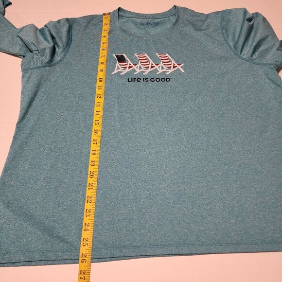 Life Is Good women's XXL long sleeve performance shirt 3 beach chairs Americana - Picture 7 of 9